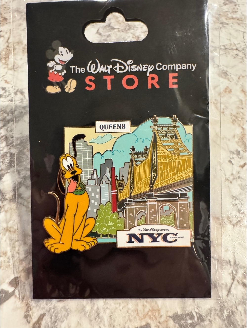 TWDC DEC Fab 5 NYC Boroughs Pluto NYC Queens Bridge Disney Pin